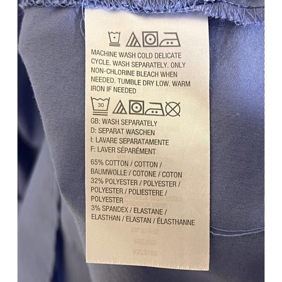 Denim & Co Long Sleeve Button Up Tunic Top Womens Size 1X Stretch Blue Pockets - Picture 4 of 15